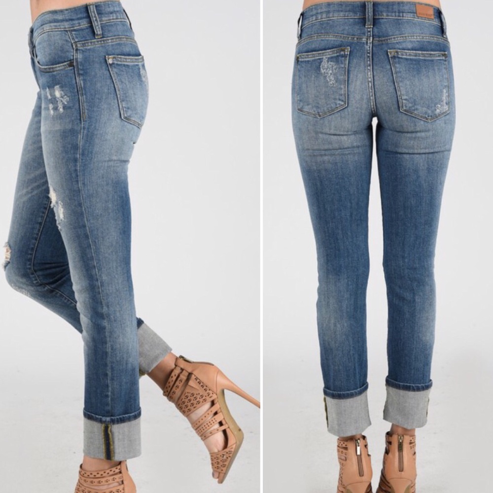 Last 1! Size 16 Judy Blue Cropped Distressed Jeans - Picture 2 of 8